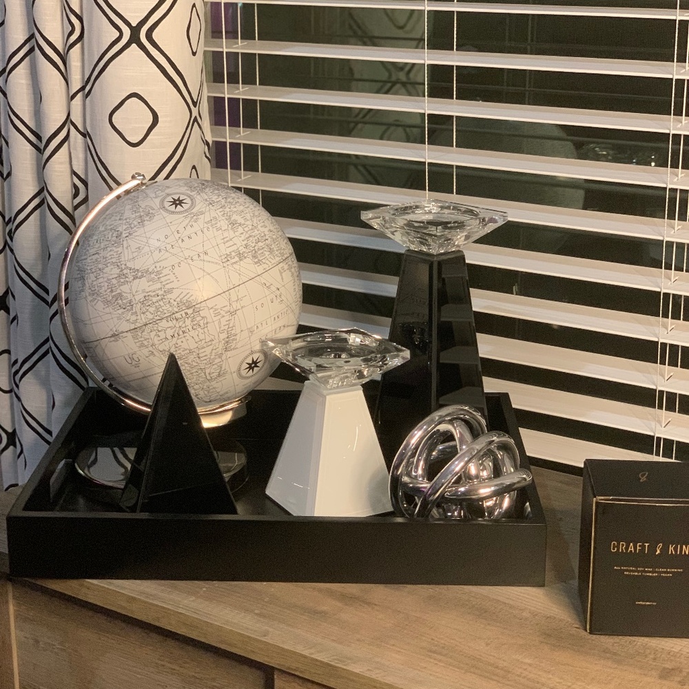 White & Silver World Globe ONLY!